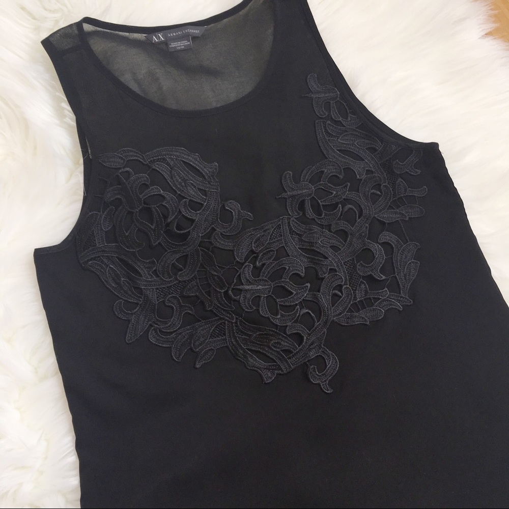 Black Lace Top by A/X Armani Exchange